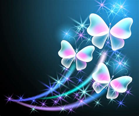 Neon Butterflies Wallpaper