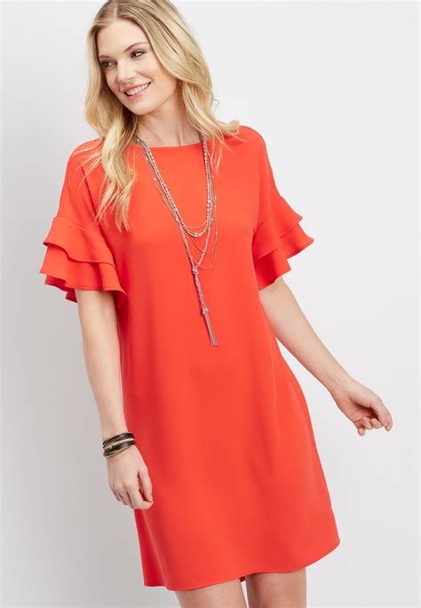 Ruffle Sleeve Shift Dress Original Price 3900 Available At
