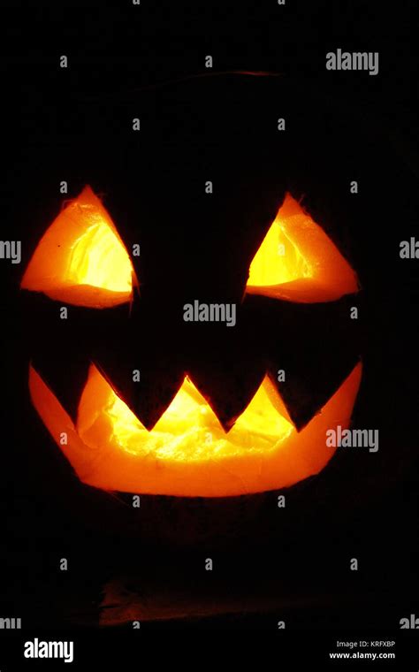 Frightful Ghost Face Glowing On Halloween Stock Photo Alamy