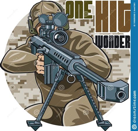 Sniper Rifle Illustration Royalty Free Cartoon