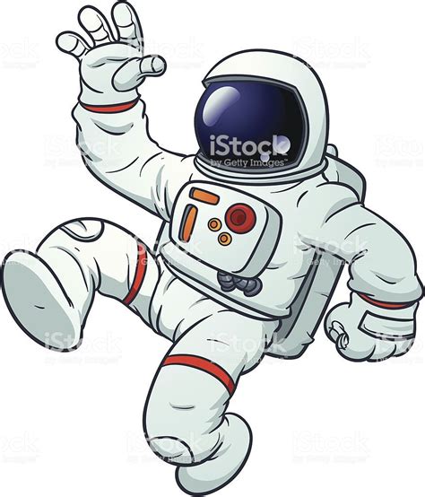 Cartoon Astronaut Floating Vector Illustration With Simple