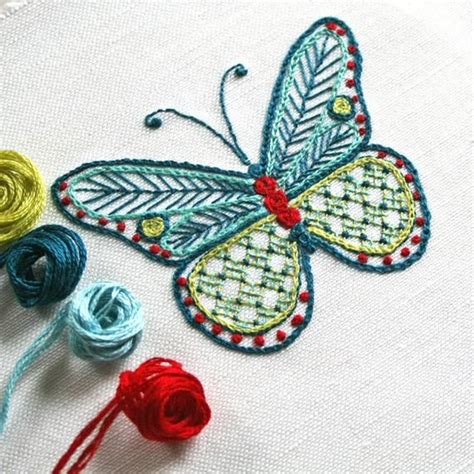 Butterfly Embroidery Pattern Embroidery Pattern Pdf Crewel Cairns
