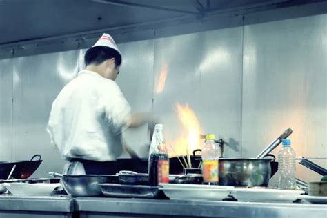 Motion Chefs Of A Restaurant Kitchen Stock Photo By ©snvv 19424637