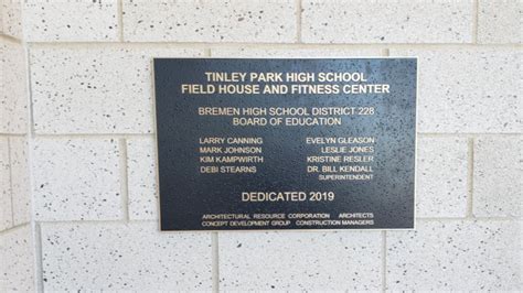 Brass Plaques For High Schools In Tinley Park Il Dedicates Field House