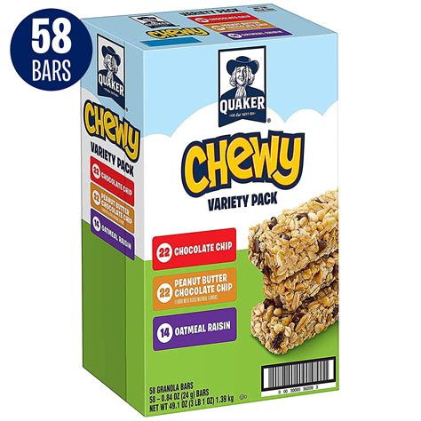 Quaker Chewy Granola Bars 3 Flavor Variety Pack 58 Pack Buy