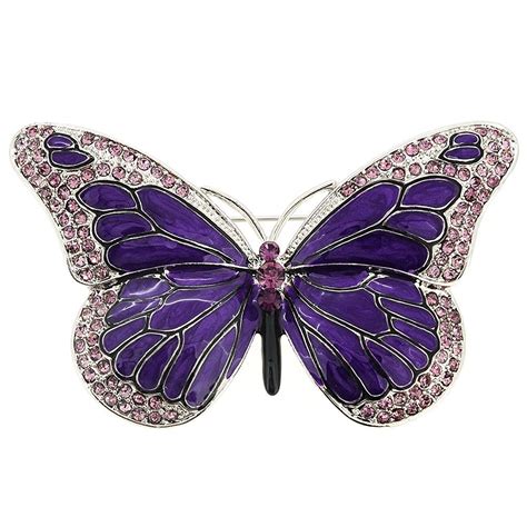 Purple Enamel Crystal Butterfly Pin Brooch C4114axpz4z Purple