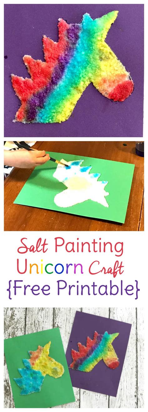 Watercolor Salt Painting Unicorn Craft For Kids Sweet T