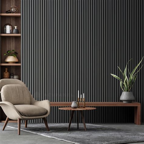 Acupanel Slate Grey Acoustic Wall Panels Luxury Slat Wall Panels