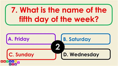 Quiz On 7 Days Of The Week Quiz Time Days Of Week Test Aatoons