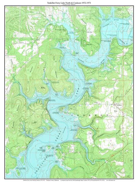 Tenkiller Ferry Lake Classic Map
