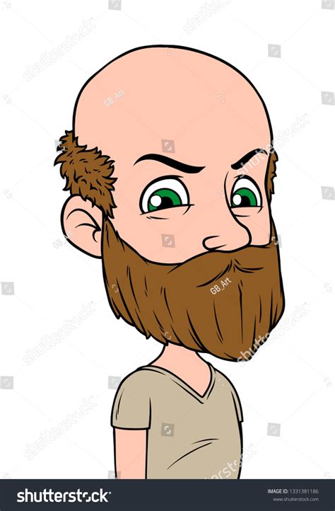 Cartoon Bald Angry Boy Character Big Vector De Stock Libre De