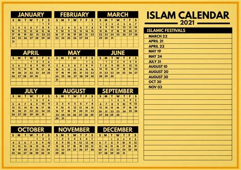 Islamic Calendar 2021 Template Postermywall