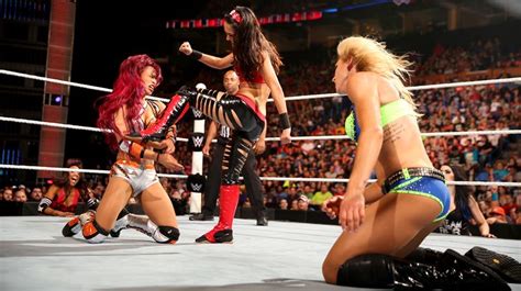 Wwe Battleground 2015 Charlotte Vs Brie Bella Vs Sasha Banks