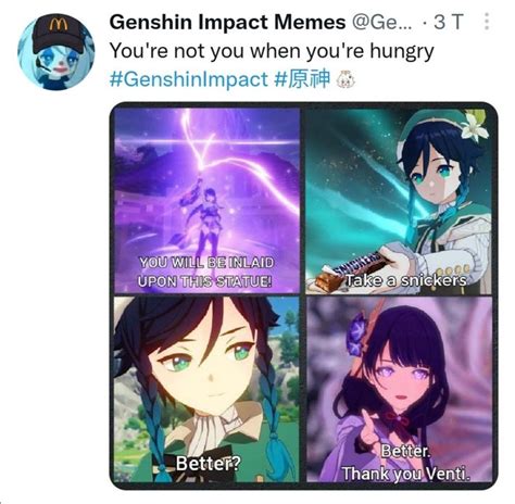 Genshin Impact Venti Ei Meme Memes Impact Dark Anime Girl
