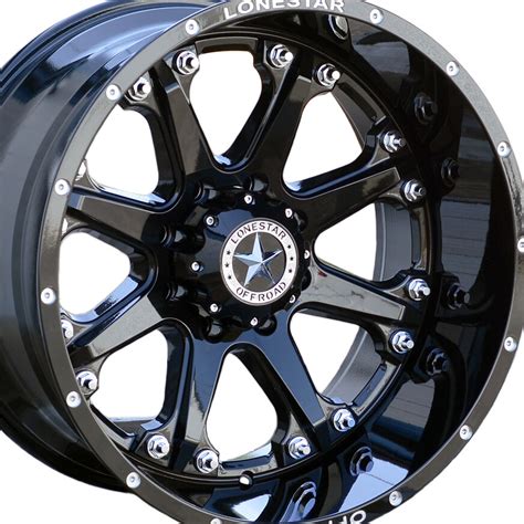 22″ Gloss Black Lonestar Bandit Wheels 4 Ford F250 8