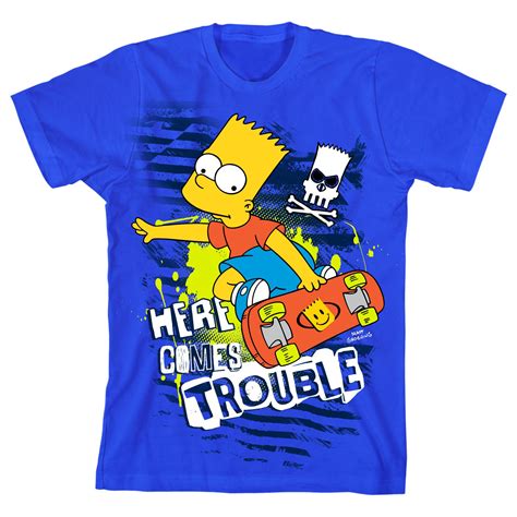 The Simpsons Bart Simpson Boys Graphic T Shirt Skateboard