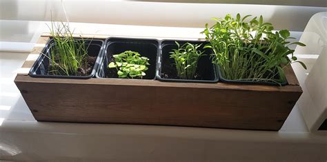 Indoor Wooden Window Herb Garden Kitchen Trough Box