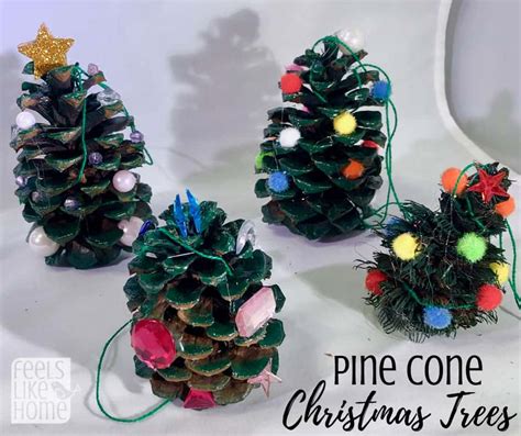 Easy Pine Cone Christmas Tree Ornament Craft For Kids