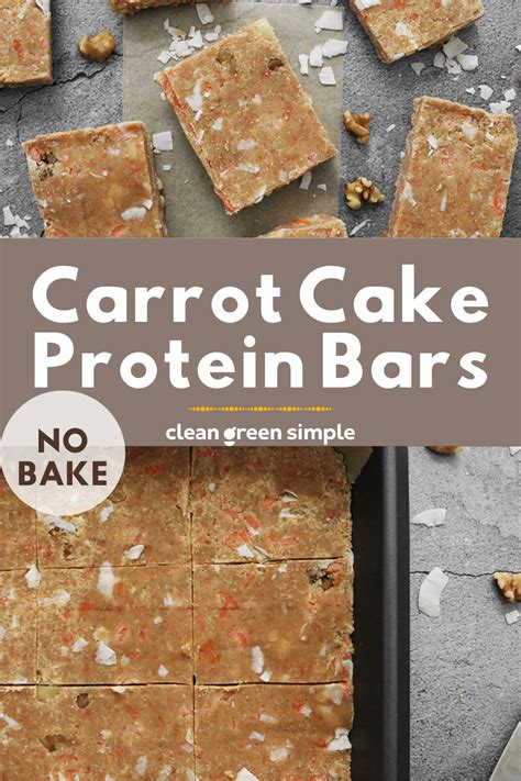 No Bake Carrot Cake Protein Bars Clean Green Simple Protein Bars