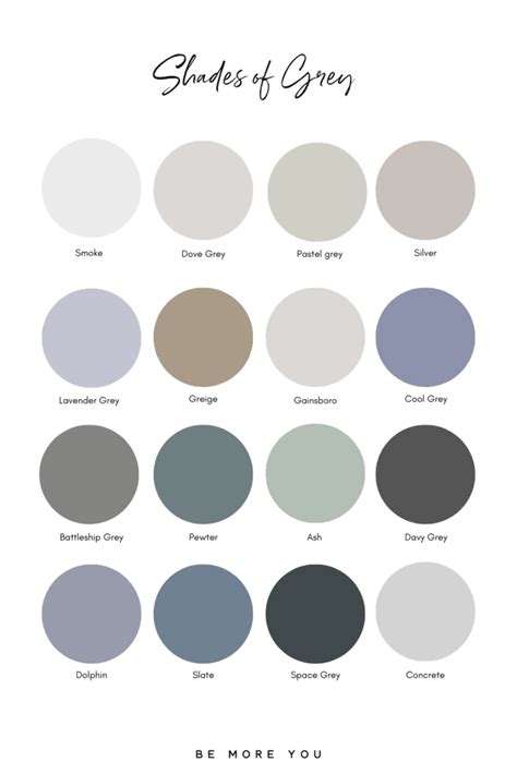 Shades Of Grey Color Palette Names Canvas Broseph