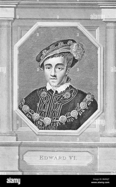 Edward Vi 1537 1553 On Engraving From The 1800s King Of England And
