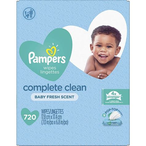 Pampers Baby Wipes Complete Clean Baby Fresh Scent 9x 80 Pop Top 720
