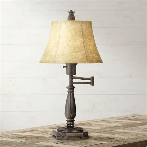 Regency Hill Traditional Accent Table Lamp Swing Arm Bronze Metal Faux