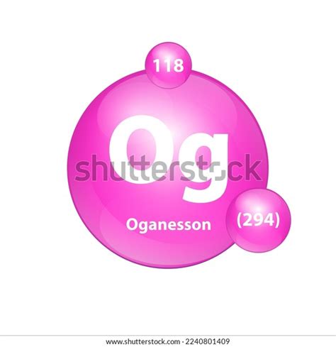 Oganesson Og Icon Structure Chemical Element Stock Vector Royalty Free