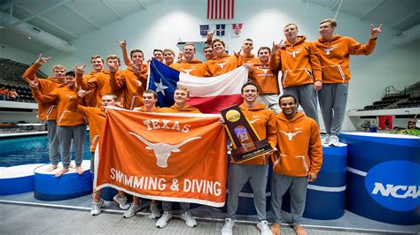 Texas Mens Swimming And Diving Celebrates National Championship March
