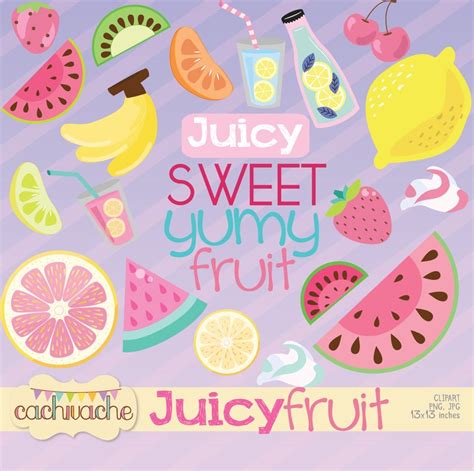 Fruit Clipart Tutti Frutti Clipart Pink Lemonade Clipart Etsy