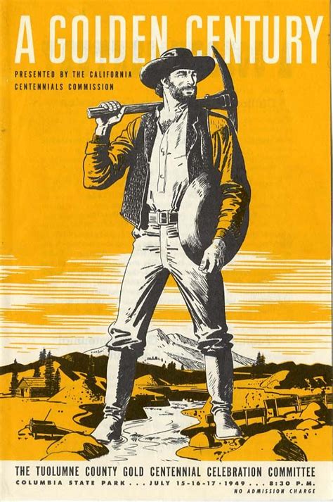 1949 Poster Celebrating The Centennial Of Tuolumne County Gold Miners