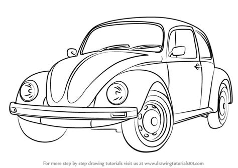 Learn How To Draw Vintage Volkswagen Beetle Vintage Step By Step