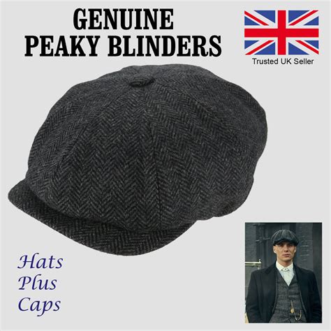 Genuine Peaky Blinders Newsboy Cap 100 Wool Dentons Gatsby Grey Blue