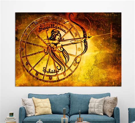 Sagittarius Sign Canvas Print Zodiac Wall Art Astrology Wall Etsy UK