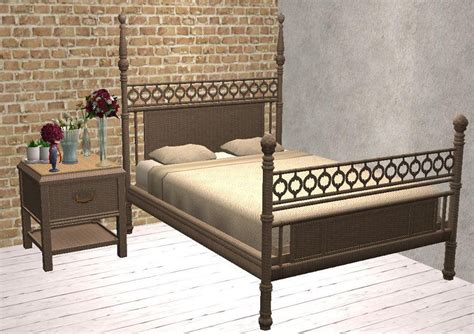 Theninthwavesims The Sims 2 The Sims 4 Eco Living Single Canopy Bed