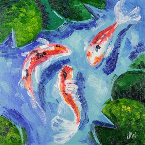 Koi Fish Painting Etsy