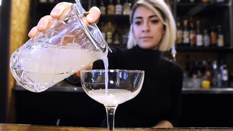 Anna Atanassova Pours The Mix Into Coupe Glass Xxxxrock City Eatery