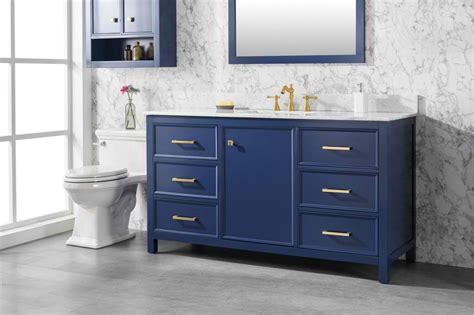 We created this handy measuring guide to assist you in gathering all the required information for us to complete your free kitchen layout. 60" Blue Finish Single Sink Vanity Cabinet with Carrara ...
