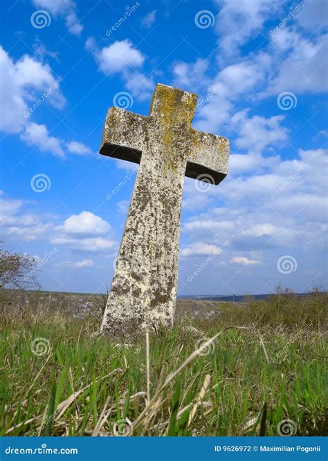 Exalted Religious Stone Cross Cemetery Heaven Stock Photo Image Of