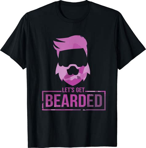 Mens Lets Get Bearded Facial Hair Style Beard Lover T Idea T Shirt