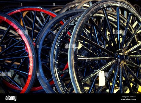 Spoked Carrige Wheels Elmira Ontario Canada Stock Photo Alamy