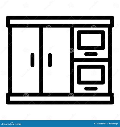 Interior Kitchen Cabinet Icon Outline Style Stock Vector