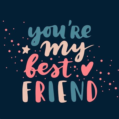 Premium Vector Happy Friendship Day Cute Hand Lettering Best Friends