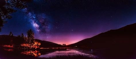 Purple Starry Night Sky Creatief