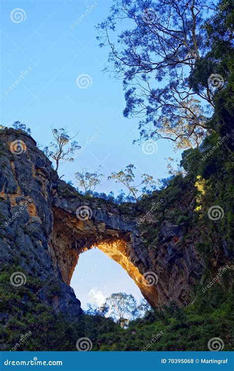Jenolan Caves Carlotta Arch By Sunset Low Angle Shot Stock Photo