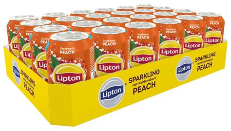 Lipton Ice Tea Sparkling Peach Karton 24 X 033 L Dose Einweg Ihr