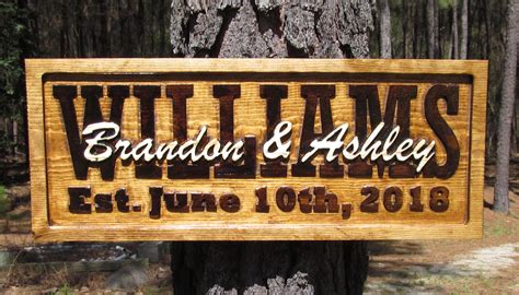 3 D Personalized Carved Wood Sign For Couples Custom Signs