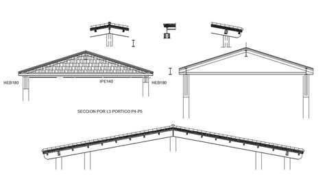 Roof Section Cad Block For Dwg File Cadbull