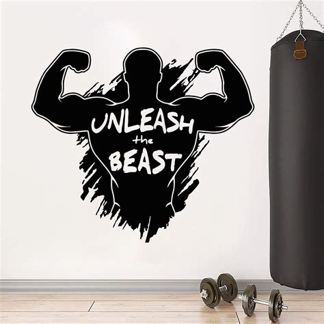 Fitness Decor Art Quotes Gym Stickers Fitness Wall Art Ts Etsy In 2021 Fitness Wall Art