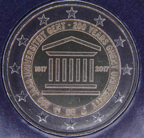Belgium 2 Euro Coin 200 Years Ghent University 2017 In Coincard